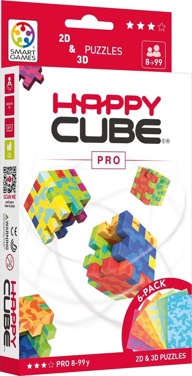 Jeux intelligents - happy cube pro - 6 puzzles - 3d