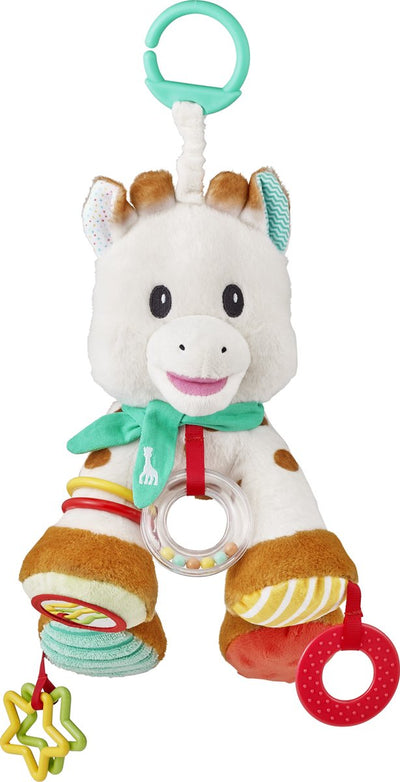 Peluche d'activité Sophie la girafe - jouet à préhension - jouet bébé - cadeau maternité - cadeau baby shower - à partir de 0 mois - 23 cm - blanc marron multicolore