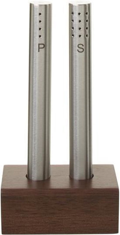 Salière et poivrière WMF - acier inoxydable et bois d'acacia - 15 cm - design élégant - durable - manuel