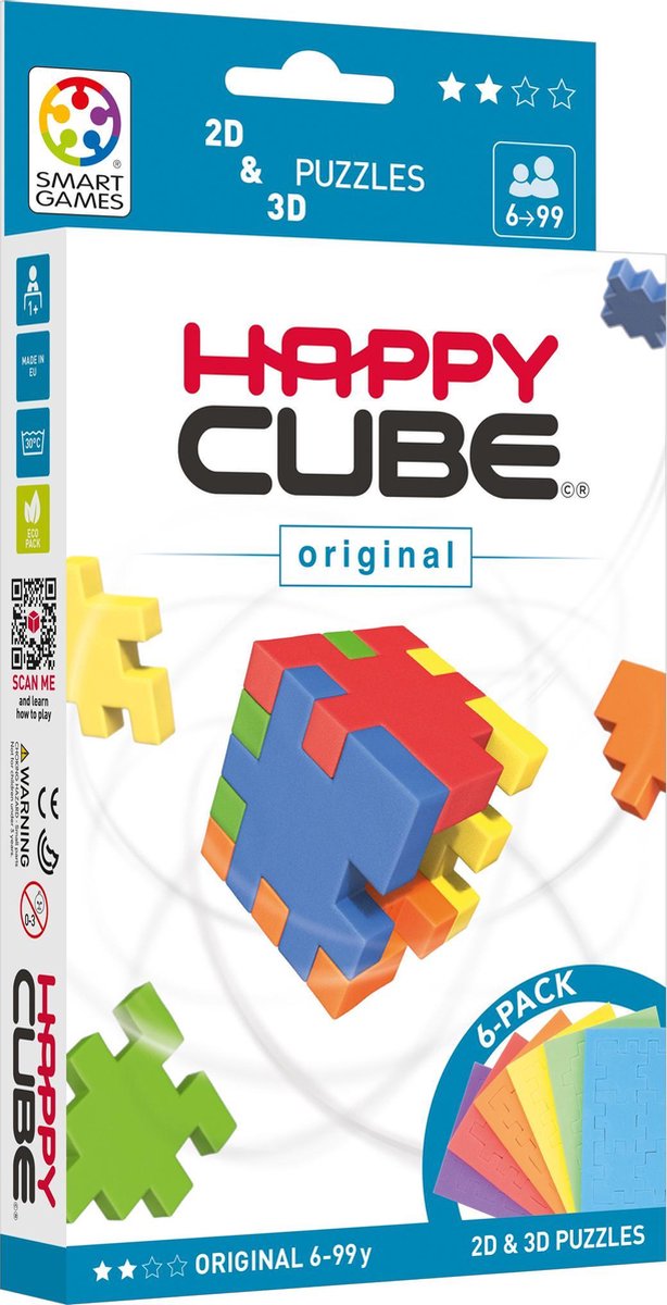Smartgames - happy cube original - 6 puzzles - 3d
