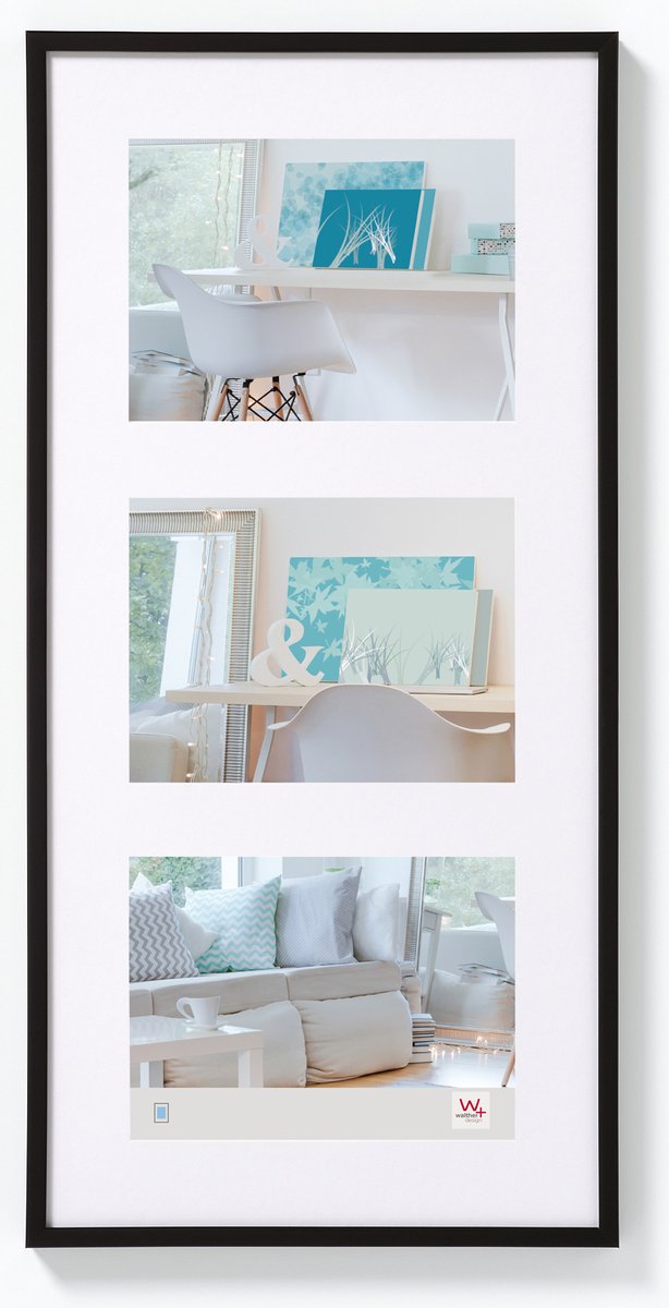 Walther new lifestyle - galerie en plastique - format photo 3x13x18 cm - noir