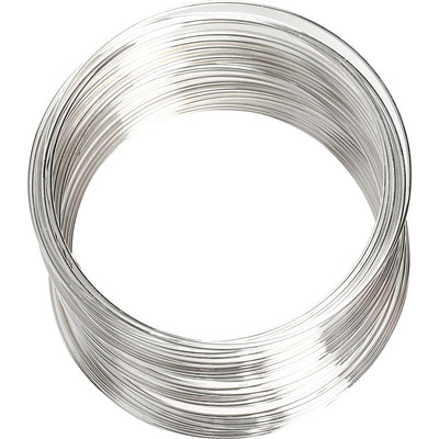 Creativ Company Memory Wire, D 6 cm, épaisseur 0,8 mm, env. 11,5 m, plaqué argenté, 1 pièce