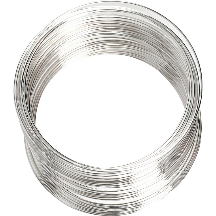 Creativ Company Memory Wire, D 6 cm, épaisseur 0,8 mm, env. 11,5 m, plaqué argenté, 1 pièce