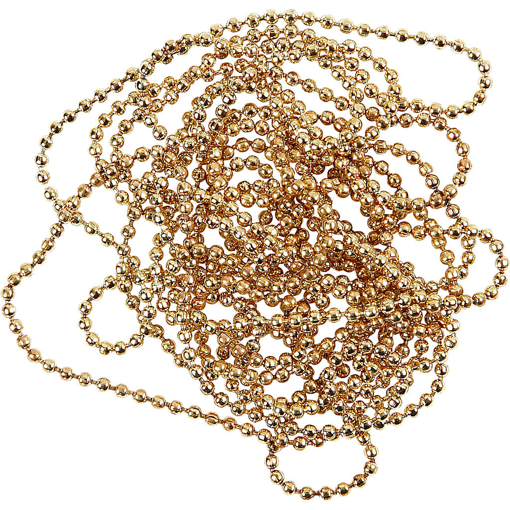 Chaîne à billes Creativ company, d 1,5 mm, plaqué or, 150 cm 1 rouleau