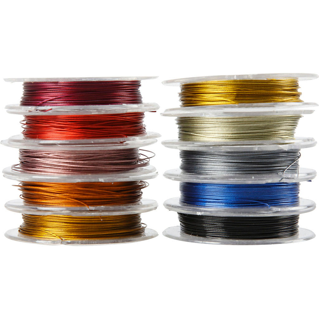 Creativ Company bijoux fil, épaisseur 0,38 mm, différentes couleurs, 10 m 1 boîte