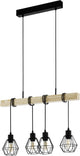 Lampe à suspension Eglo townshend 5 - e27 - 70 cm - marron noir - bois - bois fsc