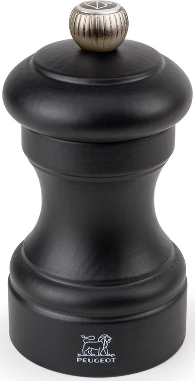 Moulin à sel bistro Peugeot 10 cm - noir mat - bois de hêtre