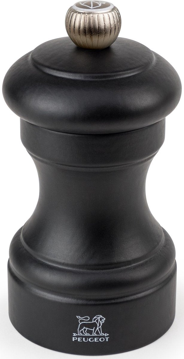 Moulin à sel bistro Peugeot 10 cm - noir mat - bois de hêtre