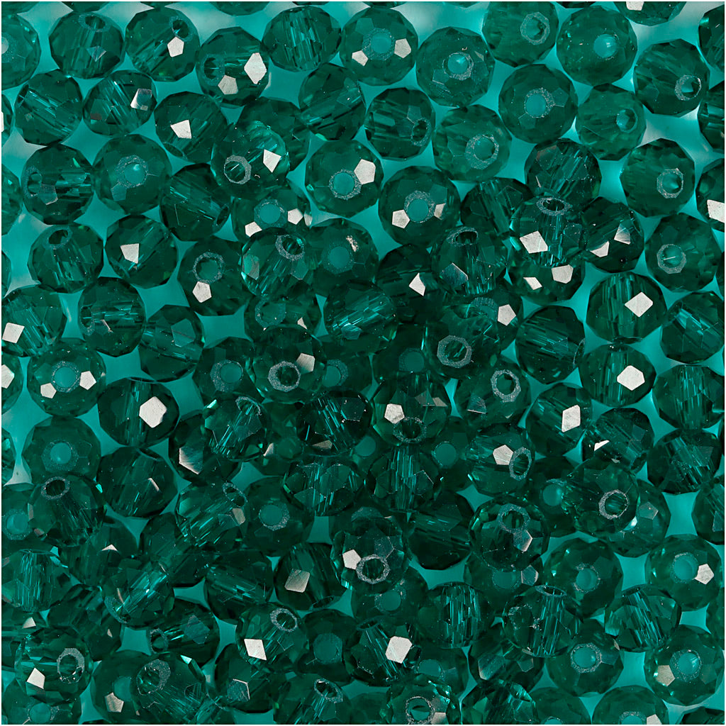 Creativ Company Facet Beads Emerald Green, 100e.