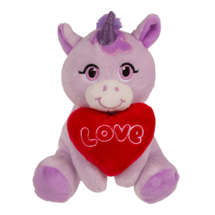 Ootb peluche licorne avec coeur 16x11cm