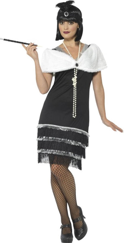 Smiffys Robe à clapet des années 1920 noire - taille m