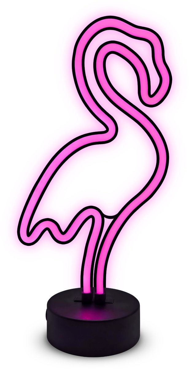 Partyfunlights - Lampe LED néon flamant rose - flamant rose - sur USB et piles