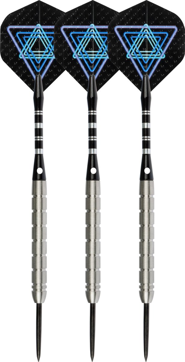 Jeu de fléchettes Faver 85% tungstène - jeu complet - noir - 22 grammes - 6 ailettes