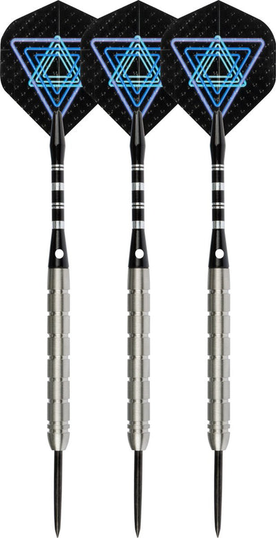 Jeu de fléchettes Faver 85% tungstène - jeu complet - noir - 22 grammes - 6 ailettes