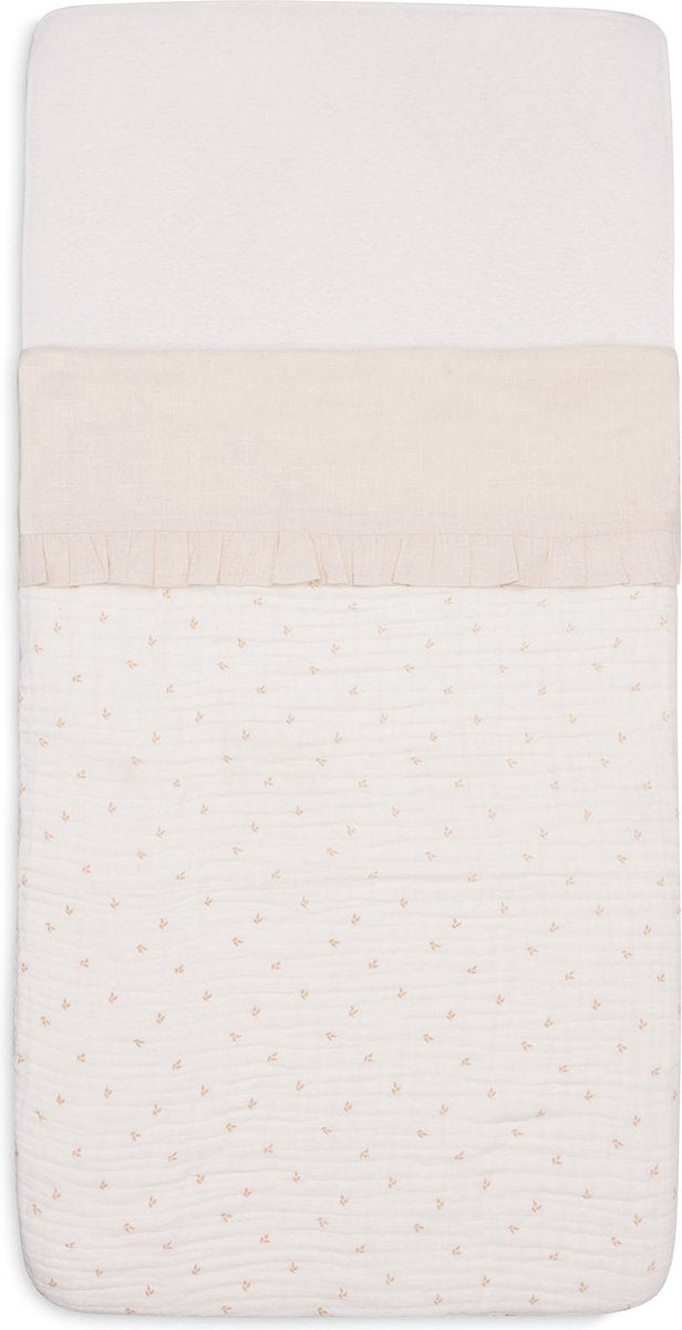 Drap de lit bébé Jollein - 120x150cm - volant - naturel