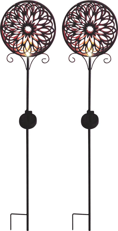 Luxform - 2x lampe de jardin avec piquet - éclat mandala - LED - alimentée par l'énergie solaire - lot de 2 pièces