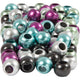 Perles poney Creativ Company, d 10 mm, diamètre du trou 4 mm, env. 145 pièces, couleurs métallisées, 60 gr, 125 ml 1 boîte