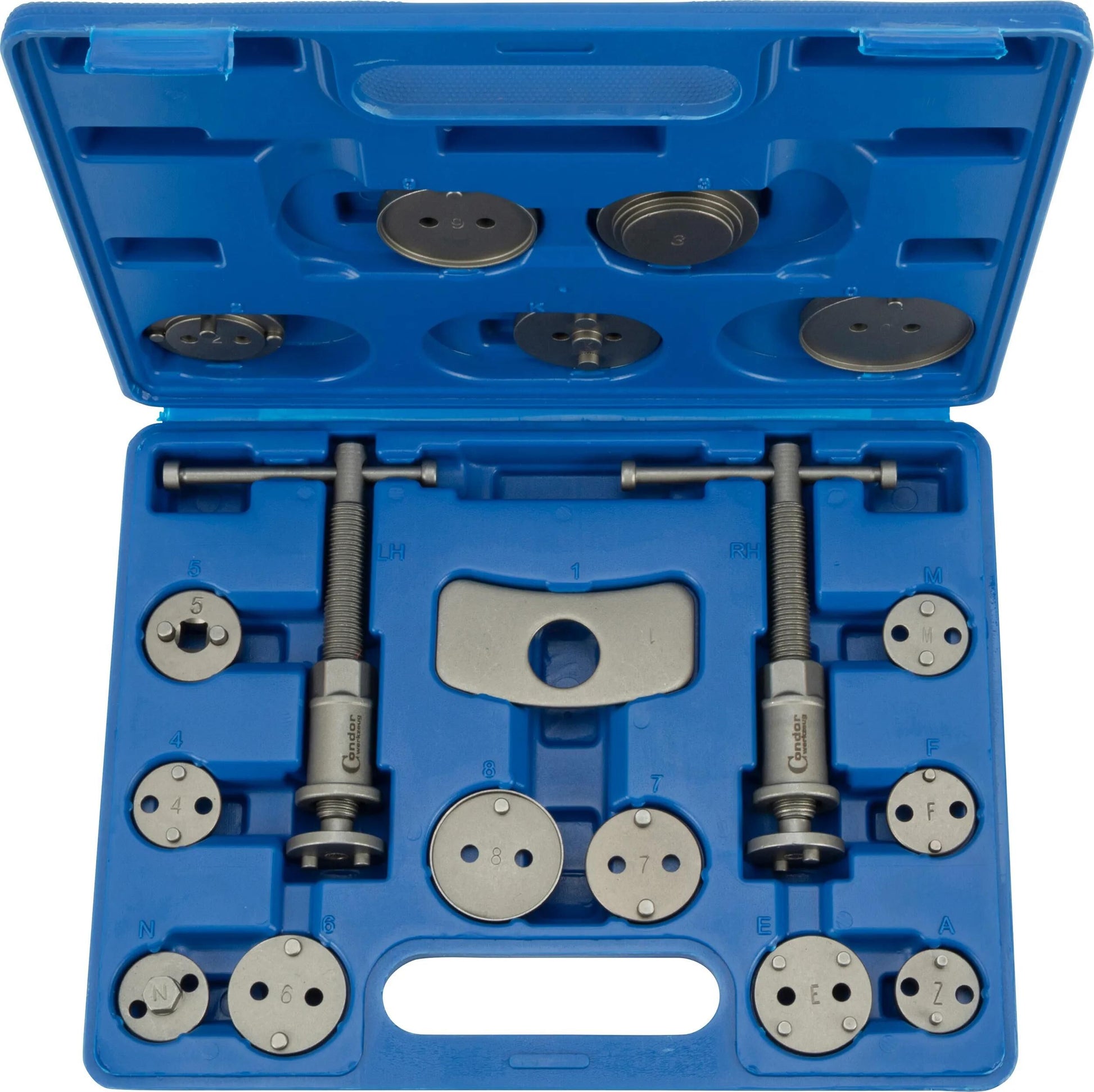 Jeu d'outils de réinitialisation du piston de frein Condor 359-18 Mécanisme de réinitialisation du piston de frein, 18 pcs.