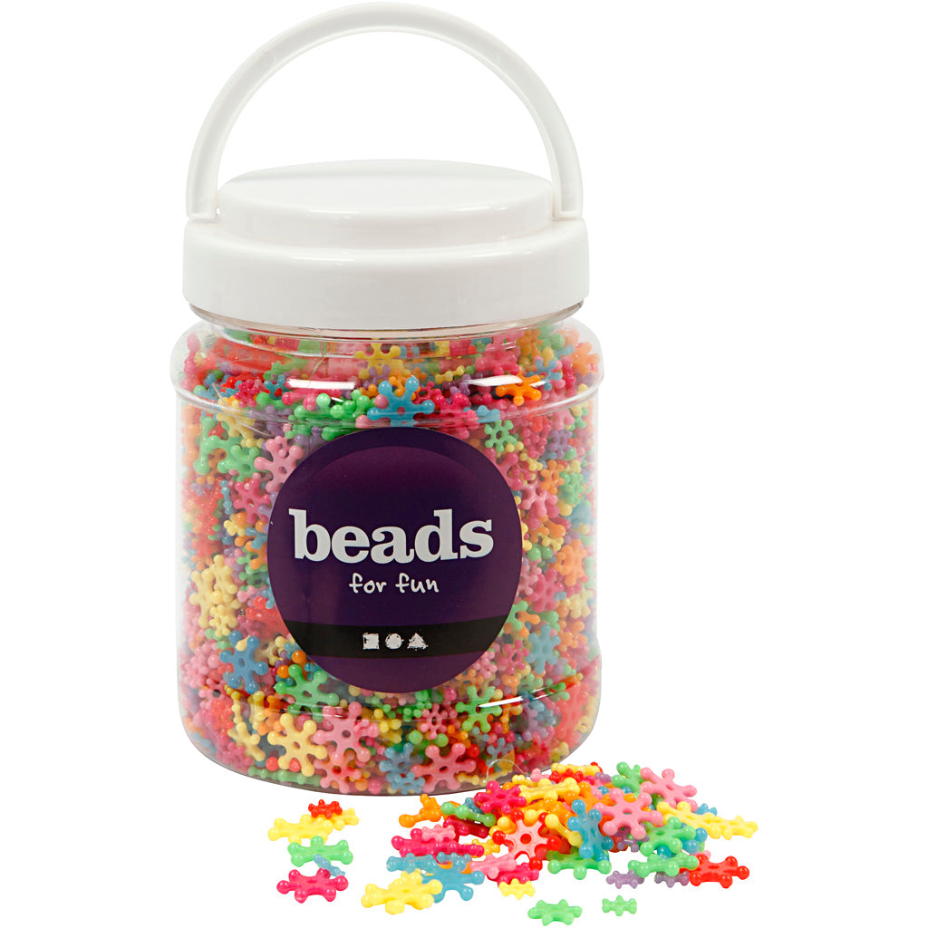 Perles figurines Creativ Company, d 7-13,5 mm, diamètre du trou 2 mm, env. 4000 pièces, différentes couleurs, 270 g, 700 ml 1 boîte