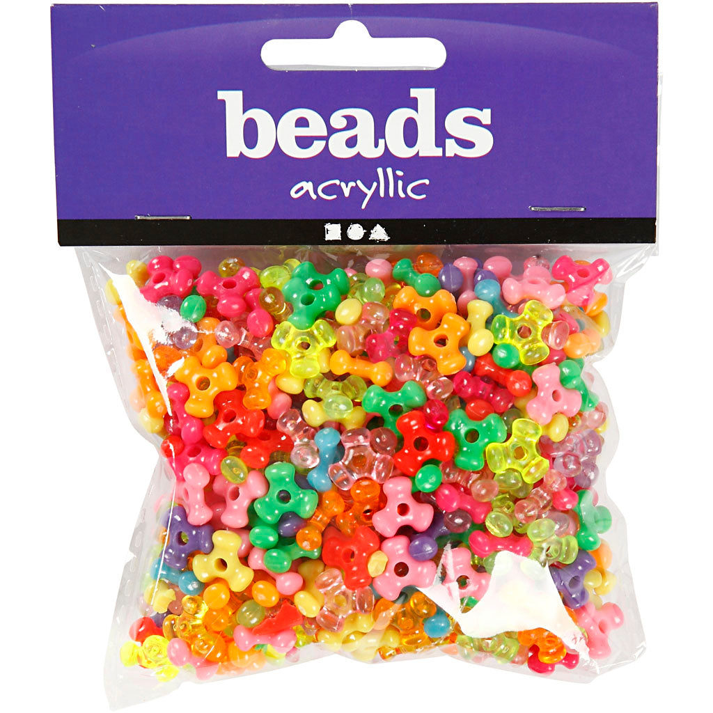 Mélange de trois perles Creativ Company, d 10 mm, taille du trou 2 mm, env. 200 pièces, 65 g, 125 ml 1 boîte