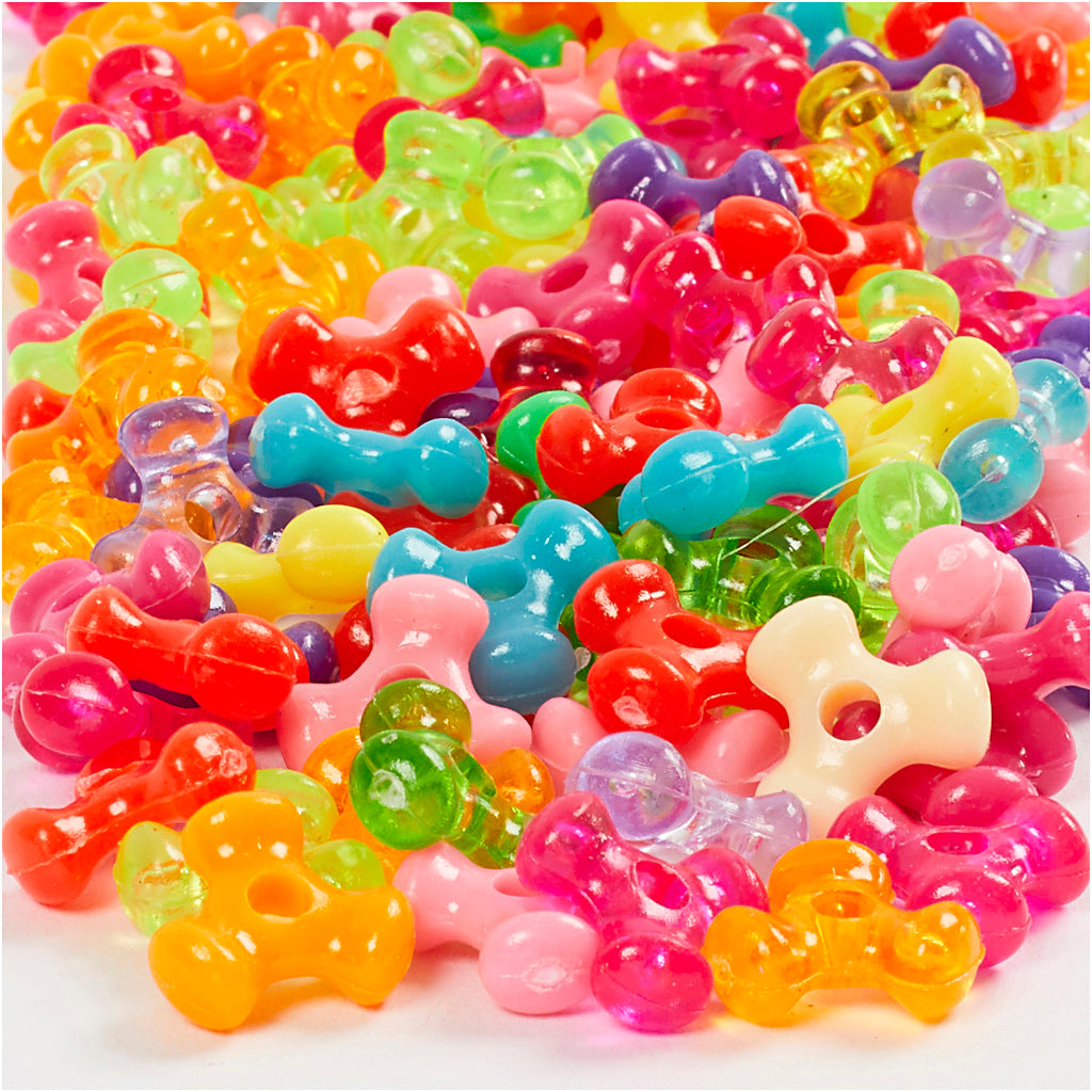 Mélange de trois perles Creativ Company, d 10 mm, taille du trou 2 mm, env. 200 pièces, 65 g, 125 ml 1 boîte