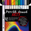 Stabilo Pen 68 Brush Arty Felt -Tip stylos 12 pièces