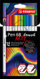 Stabilo Pen 68 Brush Arty Felt -Tip stylos 12 pièces