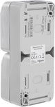 Prise Schneider electric merten aquastar - résistante aux éclaboussures - montage en saillie - 2 voies - mise à la terre - verticale - ip44 - gris