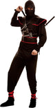 Costume d'adulte ninja assassin Mom funcompany noir rouge - taille M-L