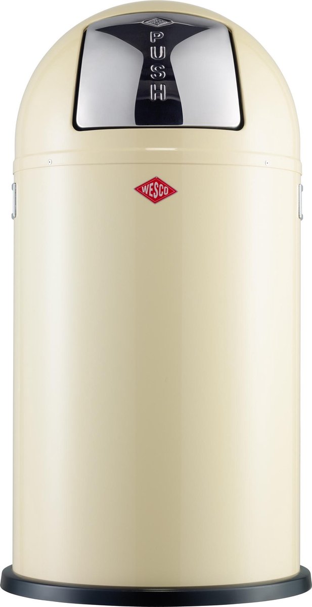Poubelle pushboy Wesco | 50 litres | métal - amande | poubelle - fabriquée en Allemagne