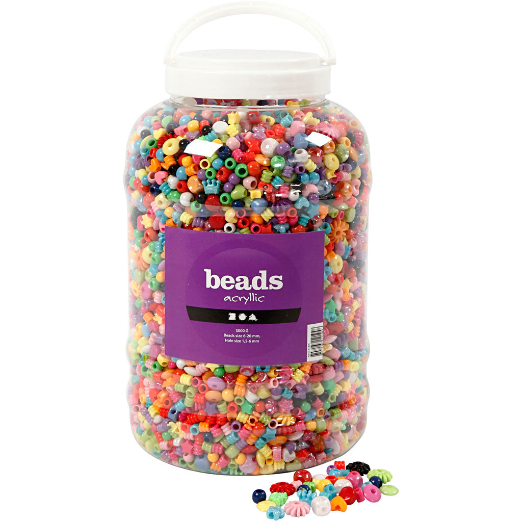 Seau xl avec perles en plastique, 8100st.