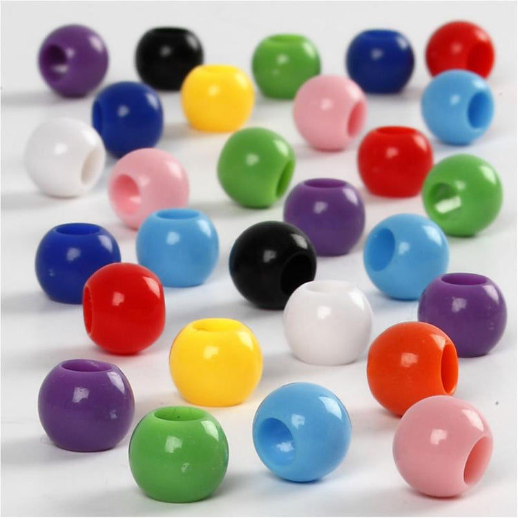 Perles poney Creativ Company, d 8 mm, diamètre du trou 4 mm, env. 370 pièces, 70 g, 125 ml 1 boîte