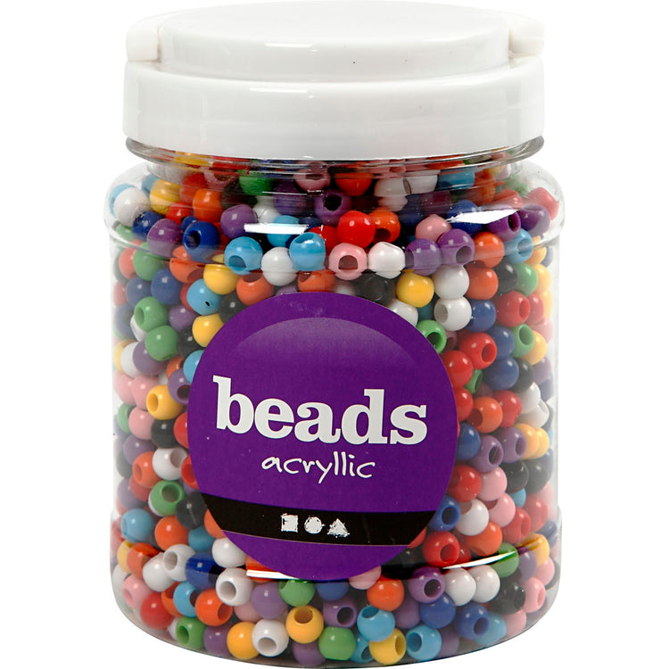 Perles poney Creativ Company, d 8 mm, diamètre du trou 4 mm, env. 2280 pièces, différentes couleurs, 415 g, 700 ml 1 boîte