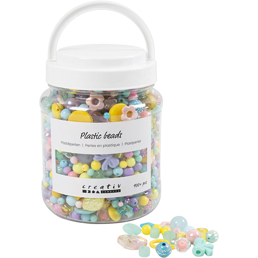 Creativ Company Plastic Perles Couleurs, 700 ml