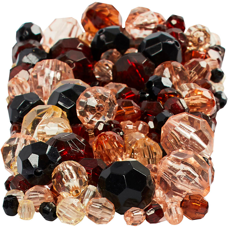 Perles de facettes de la société Creativ, DIM 4-12 mm, Taille du trou 1-2,5 mm, env. 860 pièces, or, 250 g 1 boîte