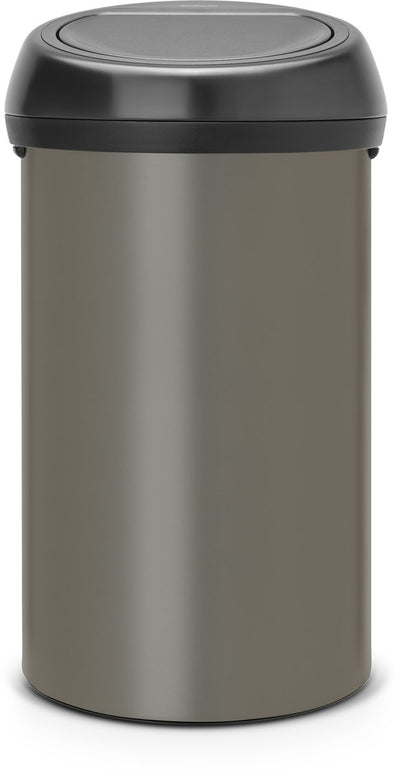 Poubelle Brabantia Touch Bin - 60 litres - couvercle noir platine mat