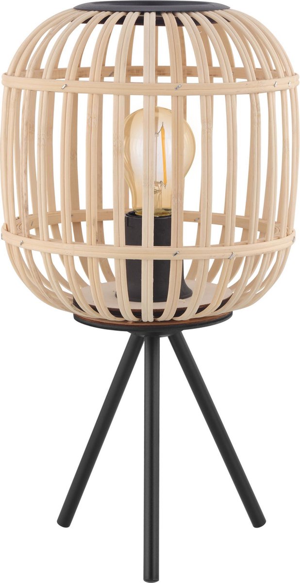 Lampe de table Eglo Bordesley - e27 - 40 cm - bois noir
