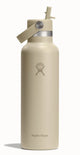 Bouteille à boire avec bouchon en paille flexible à bouche standard Hydro Flask (621 ml) - avoine