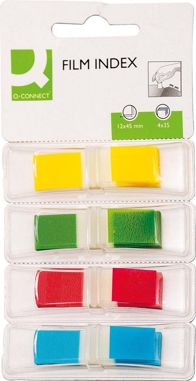 Indice Q-connect mini | pi 12 | 5x45mm | 4 x 35 onglets | couleurs assorties