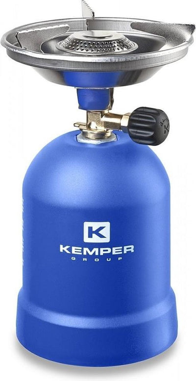 Cuisinière à gaz Kemper 1200 watts - avec protection contre le vent - bleu