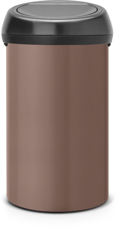 Poubelle Brabantia Touch Bin - 60 litres - couvercle noir mat taupe satiné