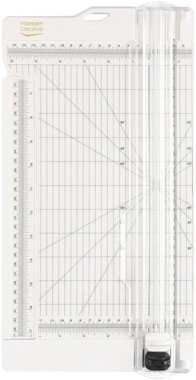 Vaessen creative • coupe-papier avec fonction de notation 15x30,5cm blanc cassé