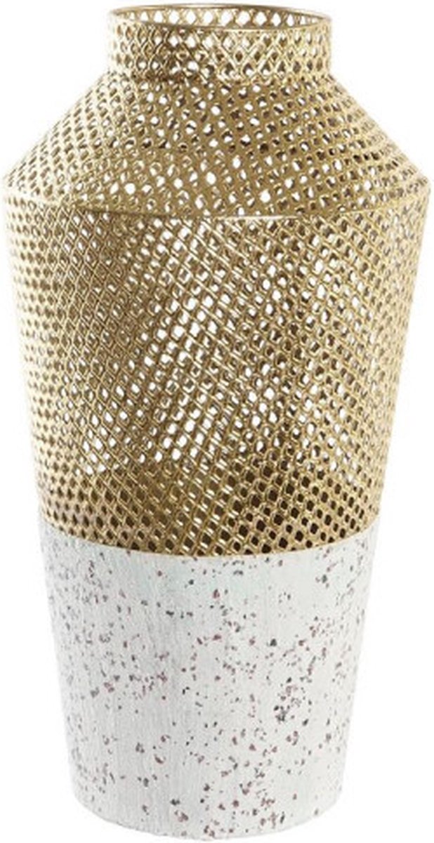 Dkd home decor vase gris doré métal moderne (25 x 25 x 48 cm)