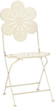 Mica decorations chaise bistro fleurie - h93 x ø41 cm - fer - beige