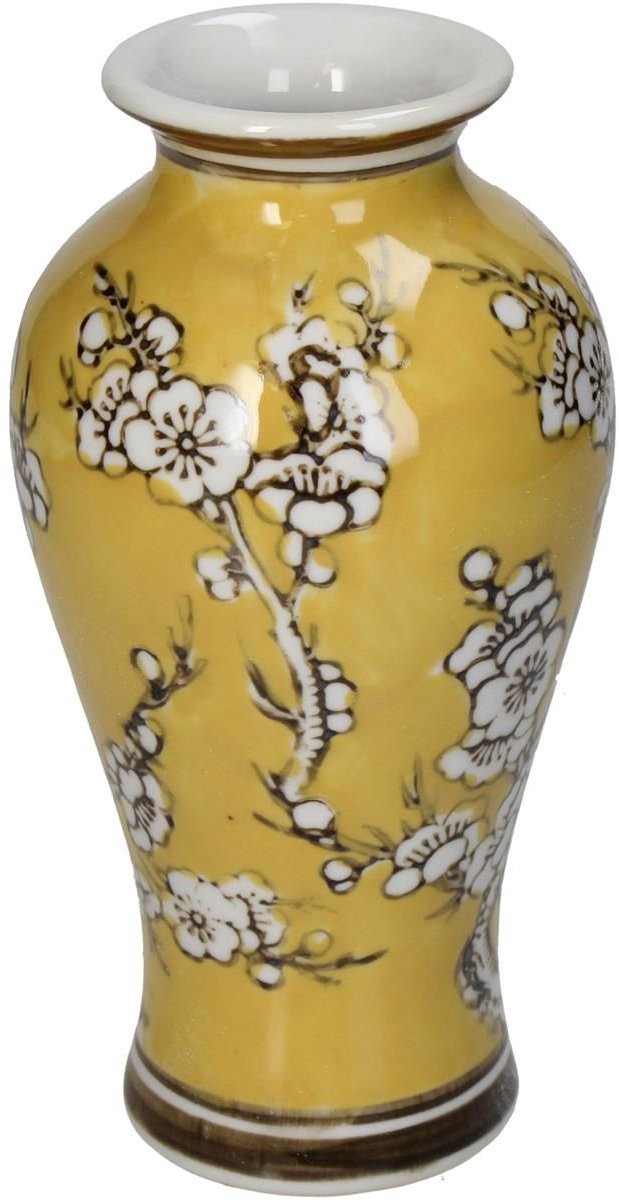 Vase collection Hd porcelaine jaune 20x20x35,5cm