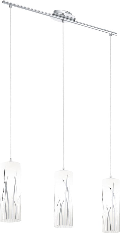 Eglo rivato - suspension - 3 lumières - blanc, chrome