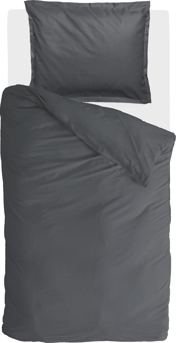 Housse de couette Walra satin vintage - 140x220 - 100% coton - anthracite