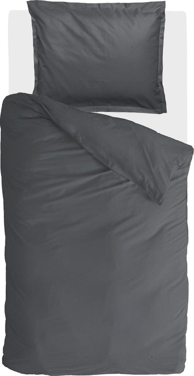 Housse de couette Walra satin vintage - 140x220 - 100% coton - anthracite