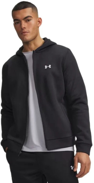 Under Armour UA Armour Fleece FZ Hoodie-BLK Pull de sport pour hommes - Noir - Blanc