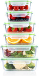 Récipients alimentaires en verre Alpina - Récipients de préparation de repas - Récipients de congélation Ensemble de 12 pièces avec couvercles - 370 ml, 640 ml et 1050 ml - adaptés au four, au congélateur, au micro-ondes et au lave-vaisselle - en verre